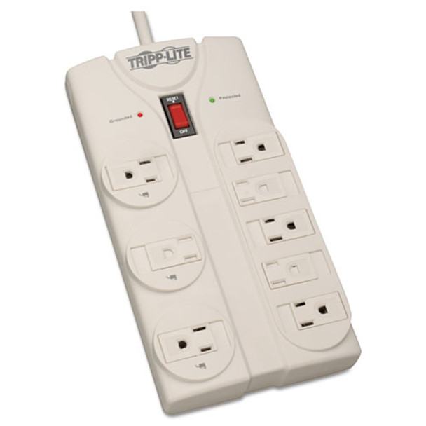 Protect It! Surge Protector, 8 Outlets, 8 Ft. Cord, 1440 Joules, Light Gray