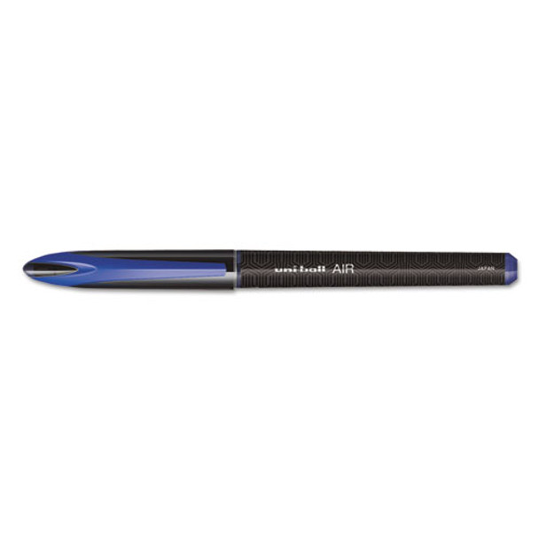 Air Porous Rollerball Pen, Medium 0.7mm, Blue Ink, Black Barrel, Dozen