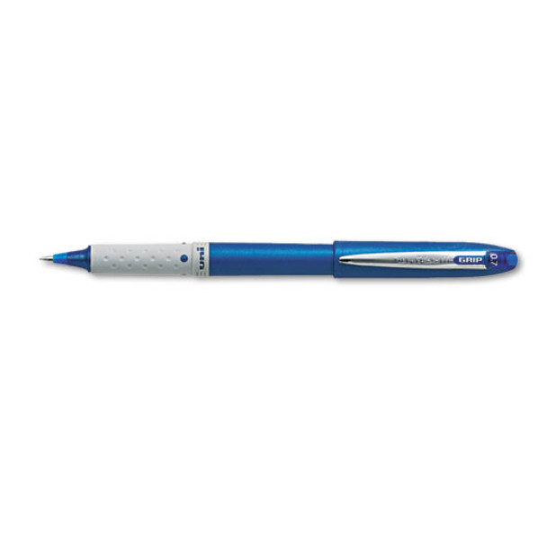 Grip Stick Roller Ball Pen, Fine 0.7mm, Blue Ink/barrel, Dozen