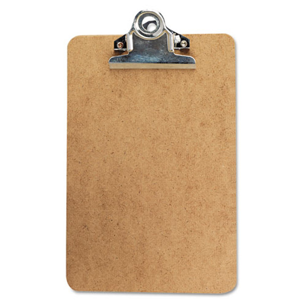 Hardboard Clipboard, 3/4" Capacity, Holds 5w X 8h, Brown