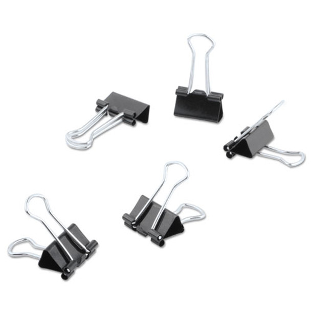 Binder Clips In Dispenser Tub, Mini, Black/silver, 60/pack