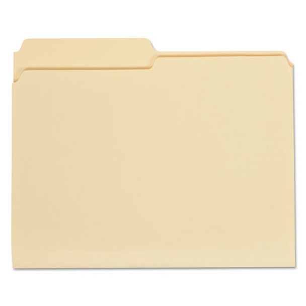 Top Tab Manila File Folders, 1/2-cut Tabs, Assorted Positions, Letter Size, 11 Pt. Manila, 100/box