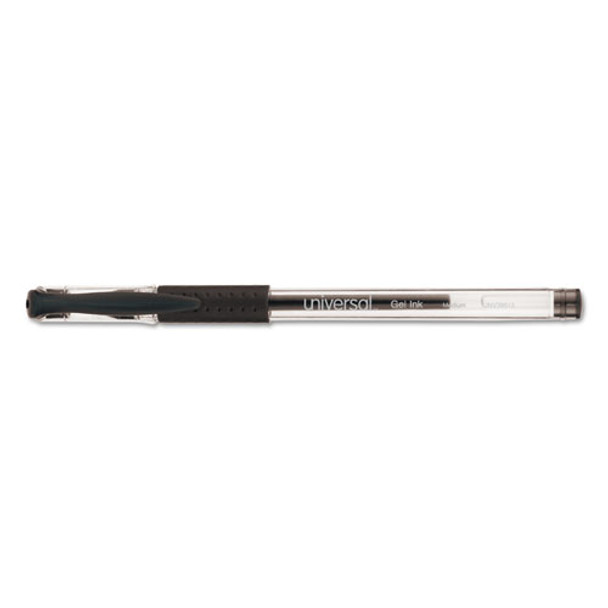 Comfort Grip Stick Gel Pen, Medium 0.7mm, Black Ink, Clear Barrel, 60/pack