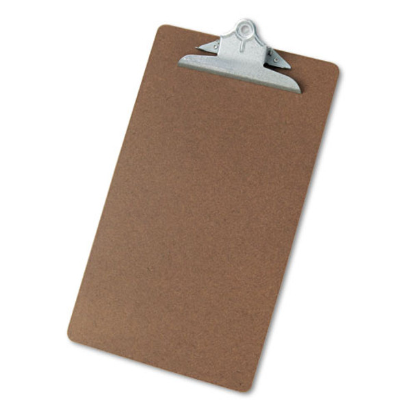 Hardboard Clipboard, 1" Capacity, Holds 8 1/2 X 14, Brown