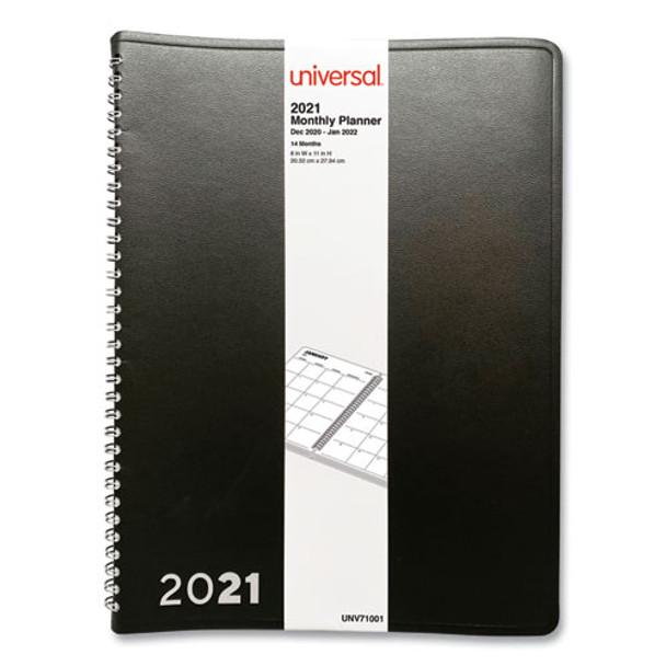 Monthly Planner, 11 X 8, Black, 2021