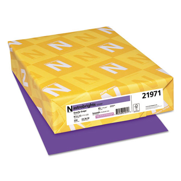 Color Cardstock, 65lb, 8.5 X 11, Gravity Grape, 250/pack