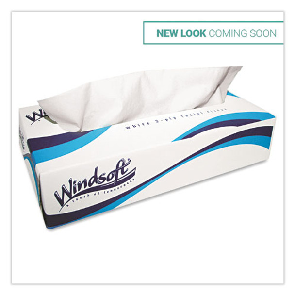 Facial Tissue, 2 Ply, White, Pop-up Box, 100 Sheets/box, 6 Boxes/pack