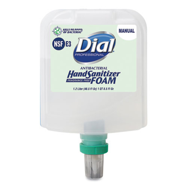 Dial 1700 Manual Refill Antibacterial Foaming Hand Sanitizer, Fragrance-free, 1.2 L, 3/carton