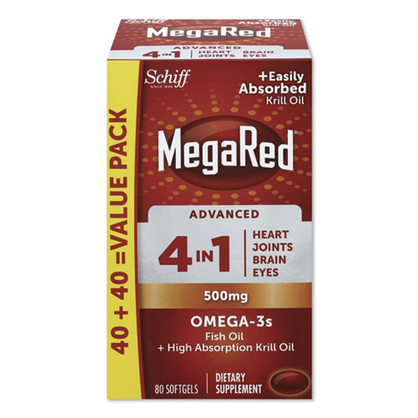 Advanced 4-in-1 Omega-3 Softgel, 500 Mg, 80 Count