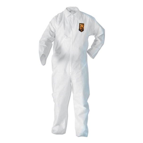 A20 Breathable Particle Protection Coveralls, Zipper Front, Large, White