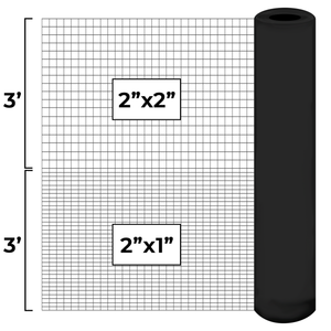 6' High 16 ga. Welded Wire Graduated Dog Fence Kit- 1x2" - 2x2" Mesh