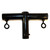 1 3/8" T Shaped Thru Canopy Fitting- Black