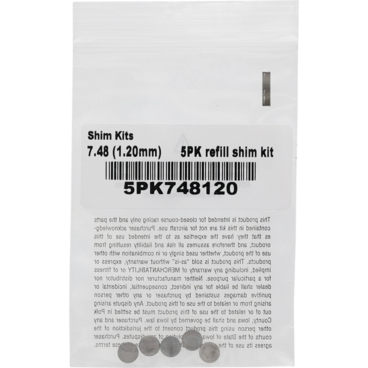 Hot Cams 5 Pack 7.48mm x 1.20mm Valve Shim Kits - Honda 5PK748120
