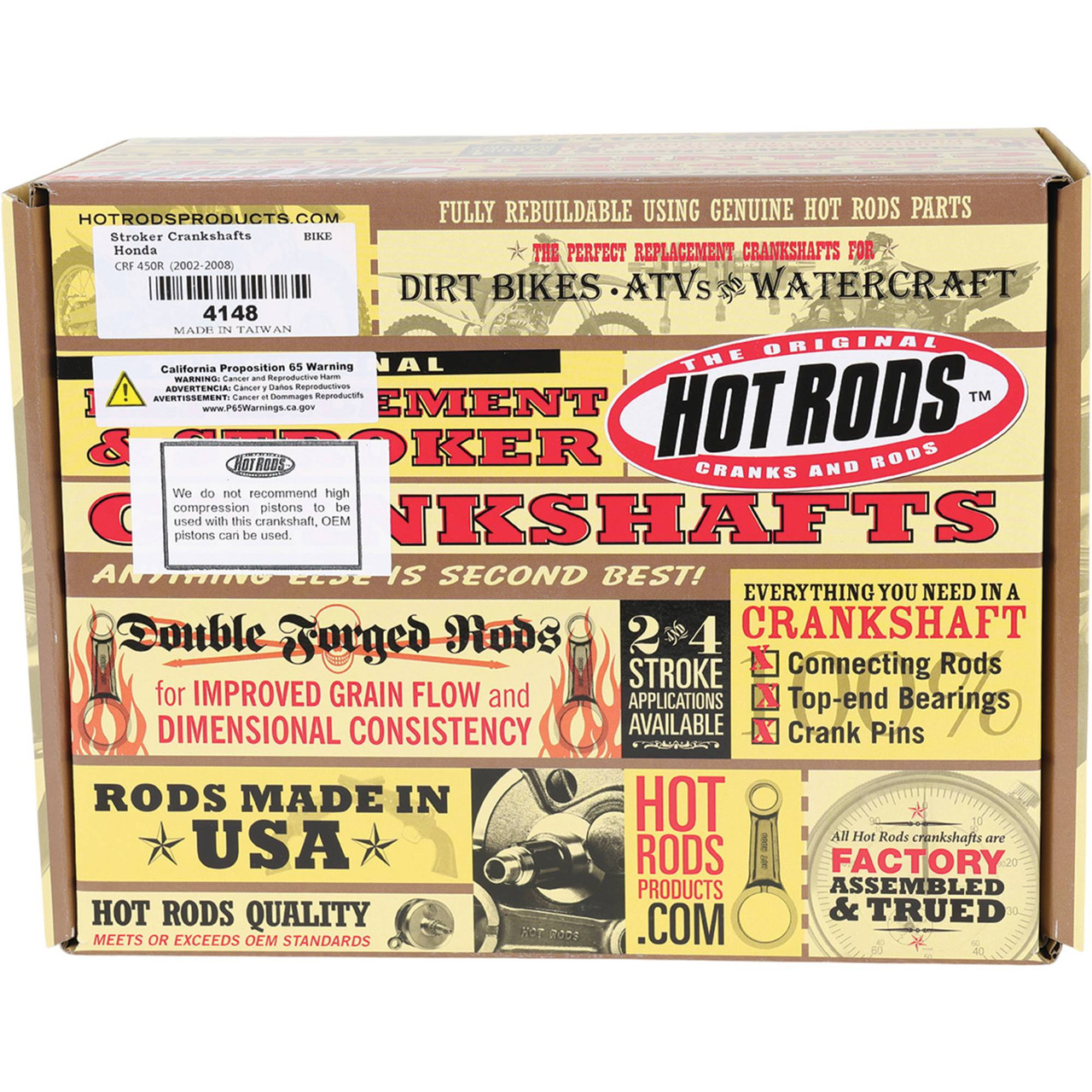 Cigüeñal De Alta Resistencia Hot Rods Para Honda CRF450R (2002-2008) | Acero Y OEM Stroke