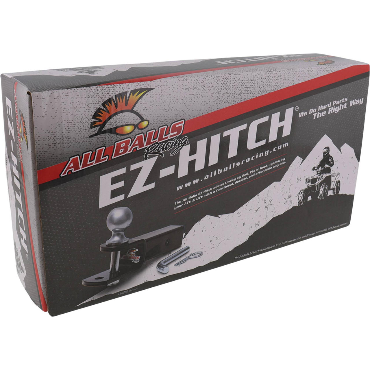 All Balls EZ Hitch Trailer Adapter (43-1004) – Bolt-On Towing For Most ATVs & UTVs – Black Metal Construction