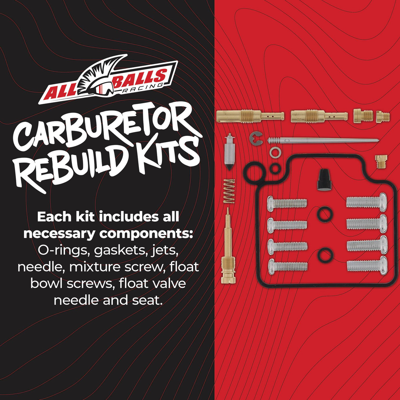 All Balls Carburetor Kit, Complete - Honda TRX300 Fourtrax 91-00