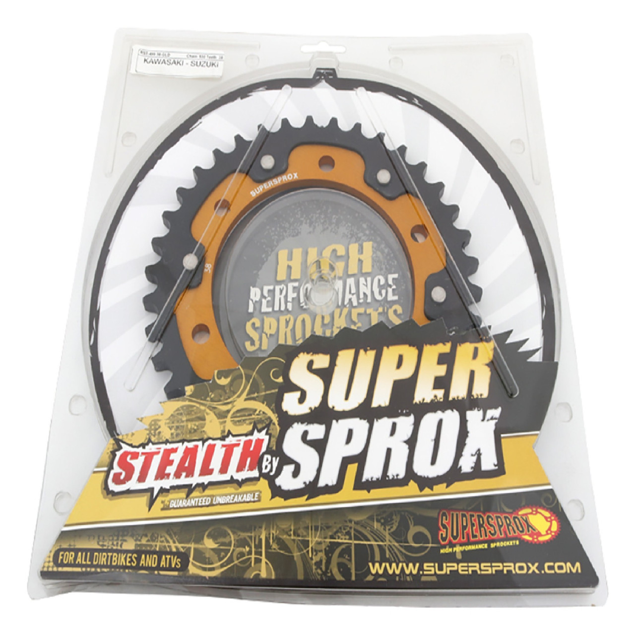 Supersprox - Steel & Aluminum Gold Stealth sprocket, 38T, Chain 