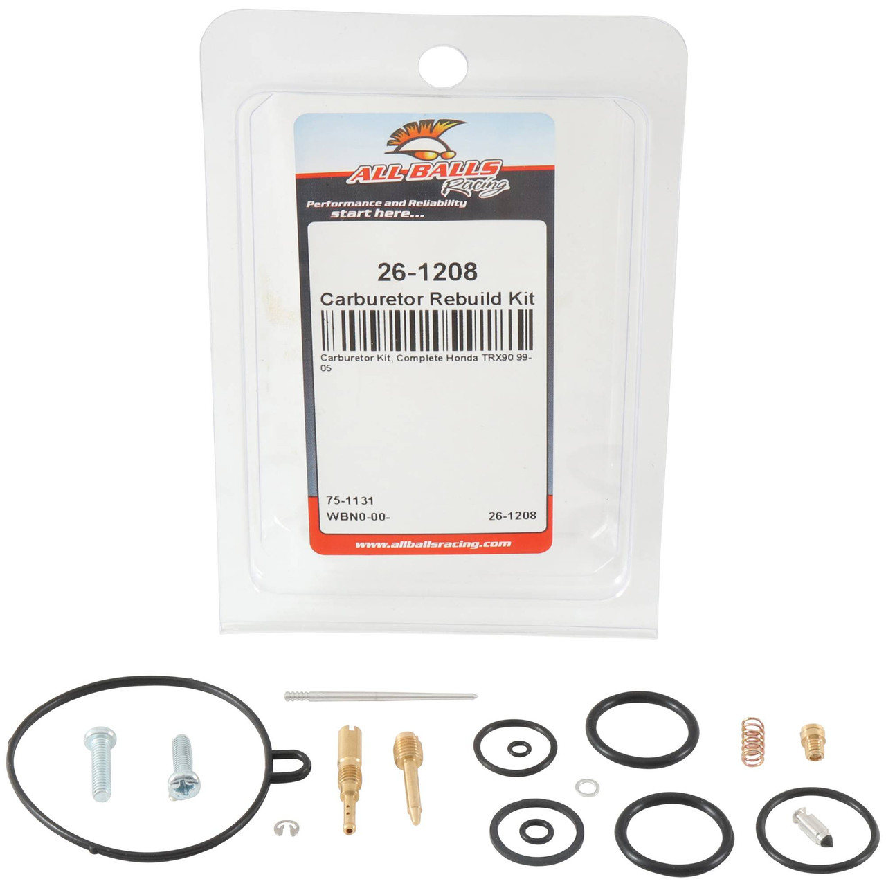 All Balls Carburetor Rebuild Kit 26-1208 - Honda TRX 90 99 00 01