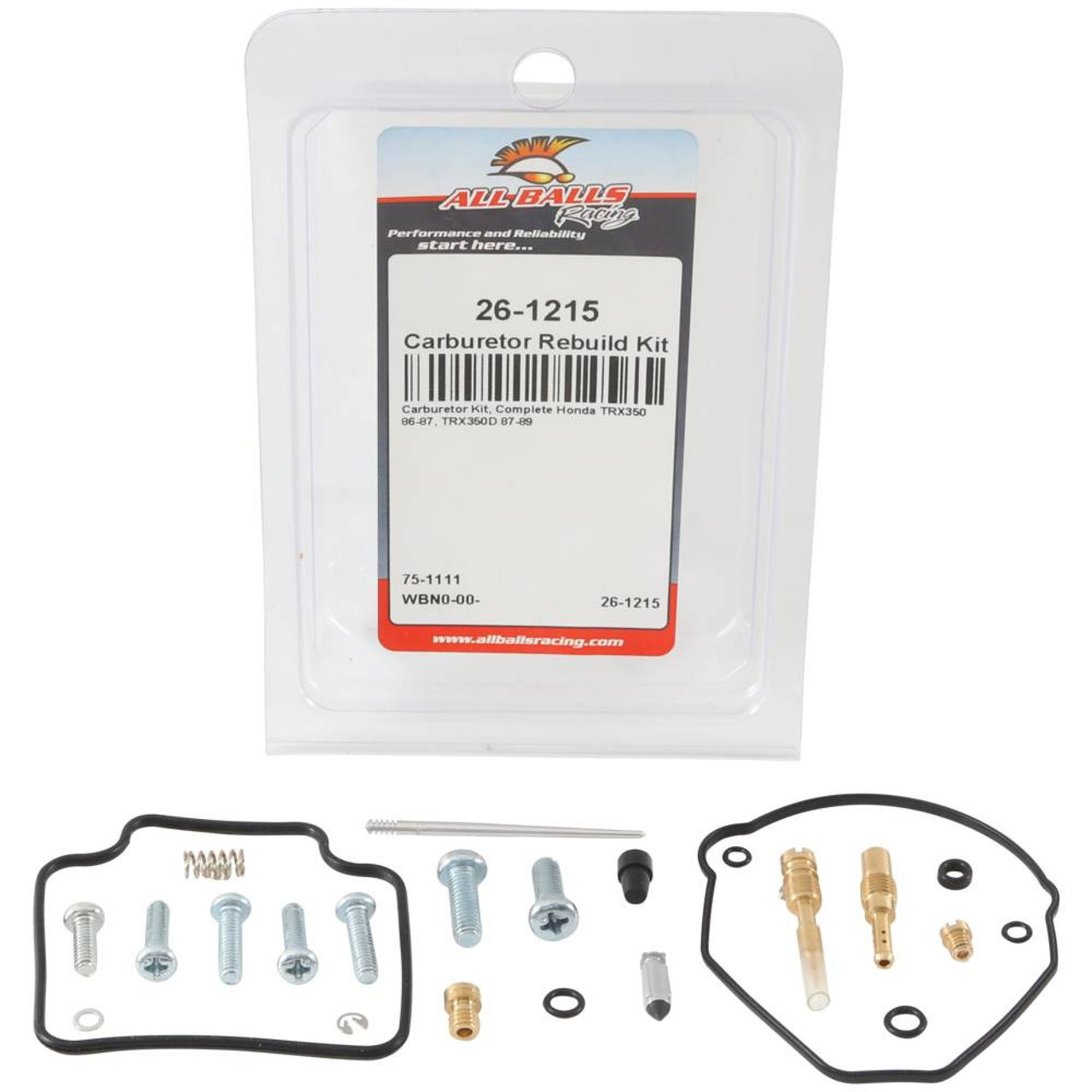 All Balls Carburetor Rebuild Kit 26-1215 - Honda TRX 350 86 87