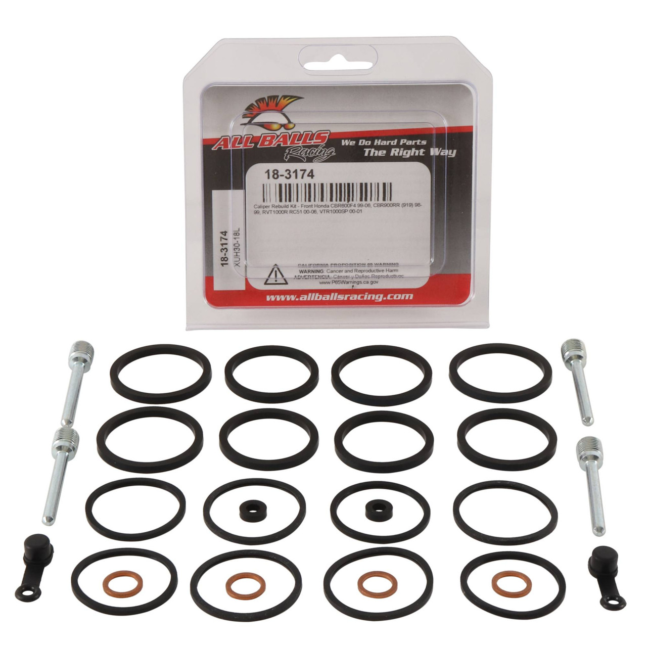 All Balls Front Caliper Rebuild Kit 18-3174 - Honda CBR 600 F4 99