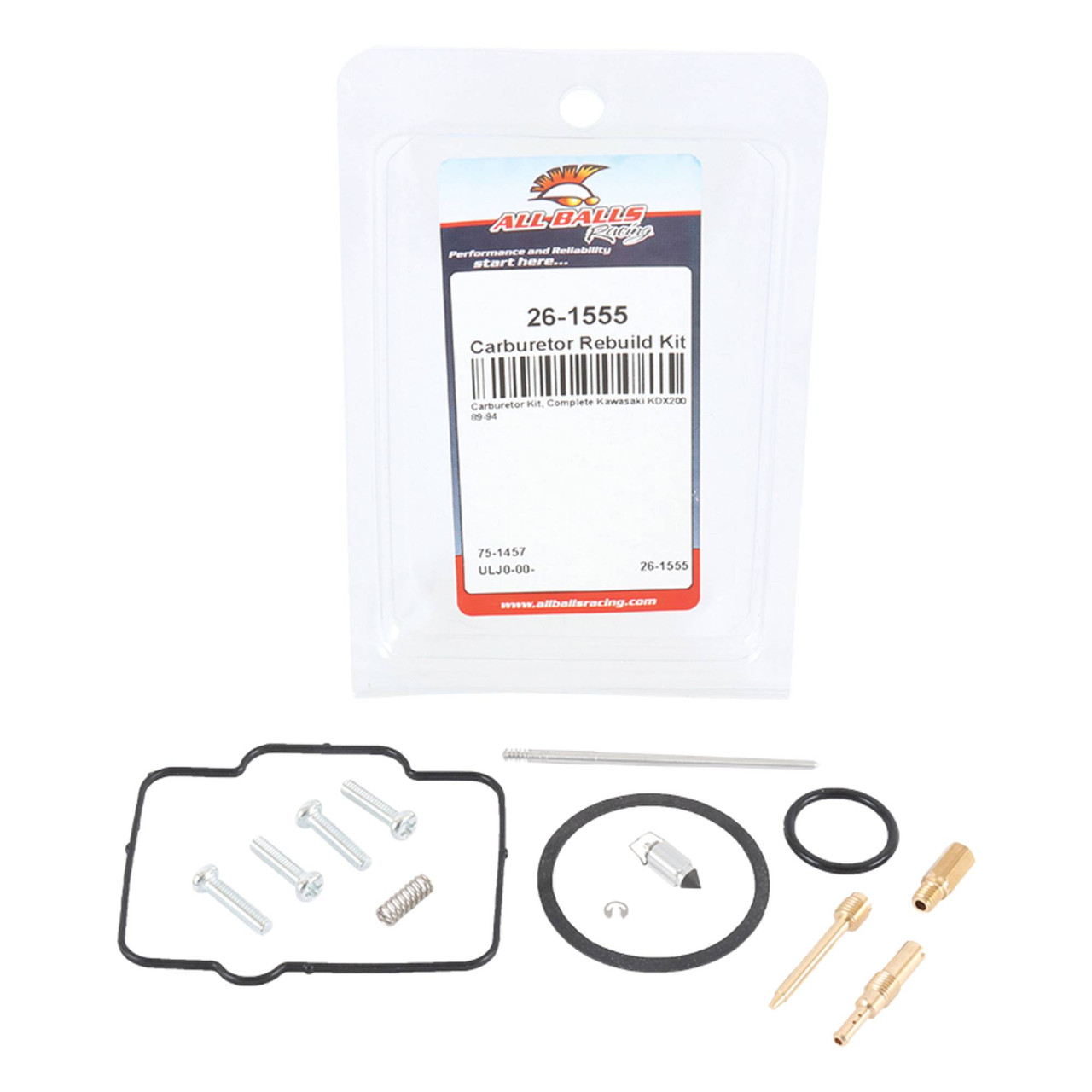 All Balls Carburetor Kit, Complete 26-1555 - Kawasaki KDX 200 89