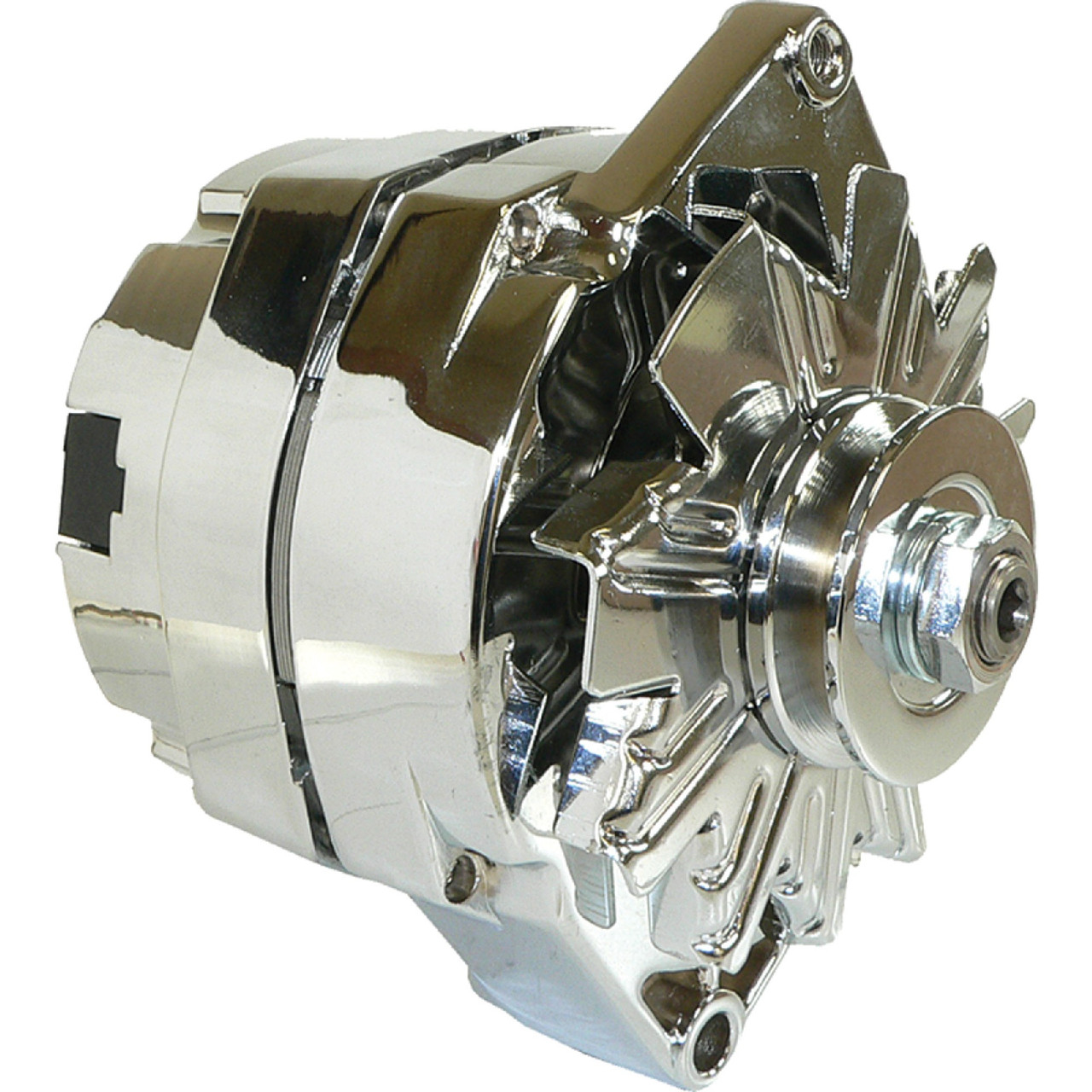 Chrome Chevy Alternator 105 Amp One 1-Wire 65-85 400-12395-C | DBE