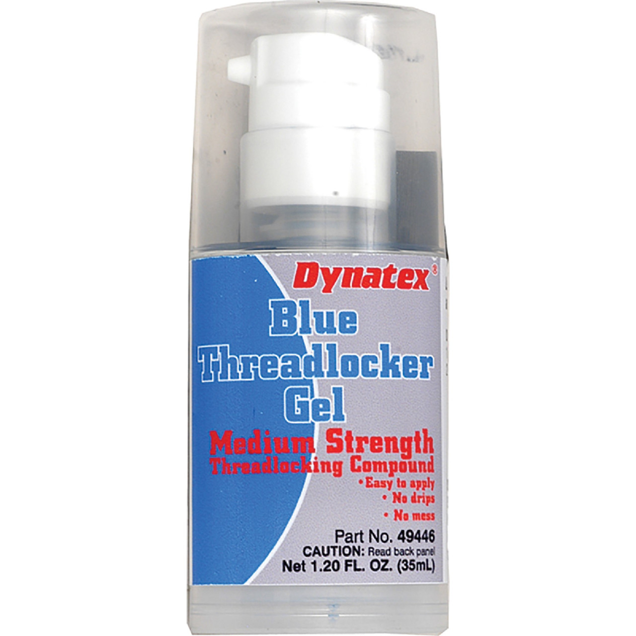 49446 Dynatex Blue Threadlocker Gel; 35mL Pump Universal DBE
