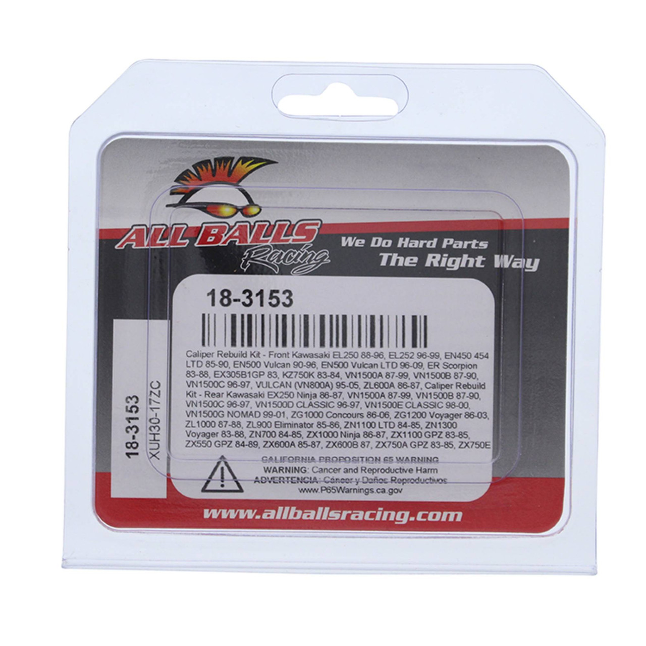 18-3153 All Balls Front Caliper Rebuild Kit for Kawasaki EL 250