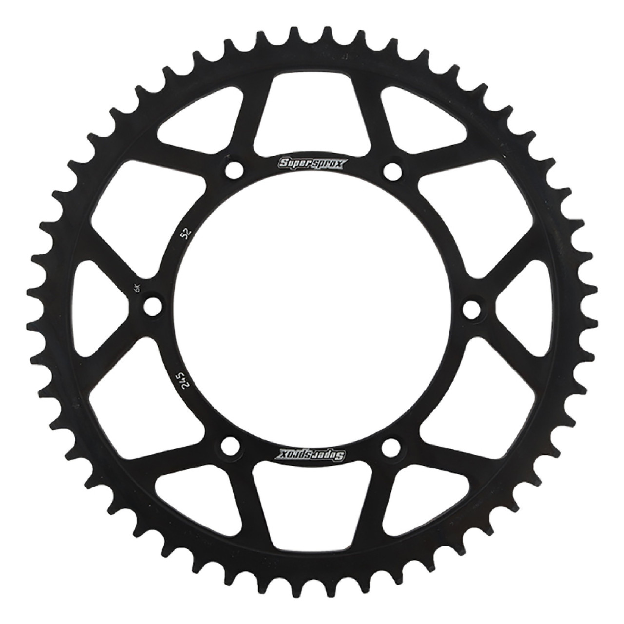 Supersprox Rear Steel Sprocket Black 52T for Yamaha 125 YZ 80-17
