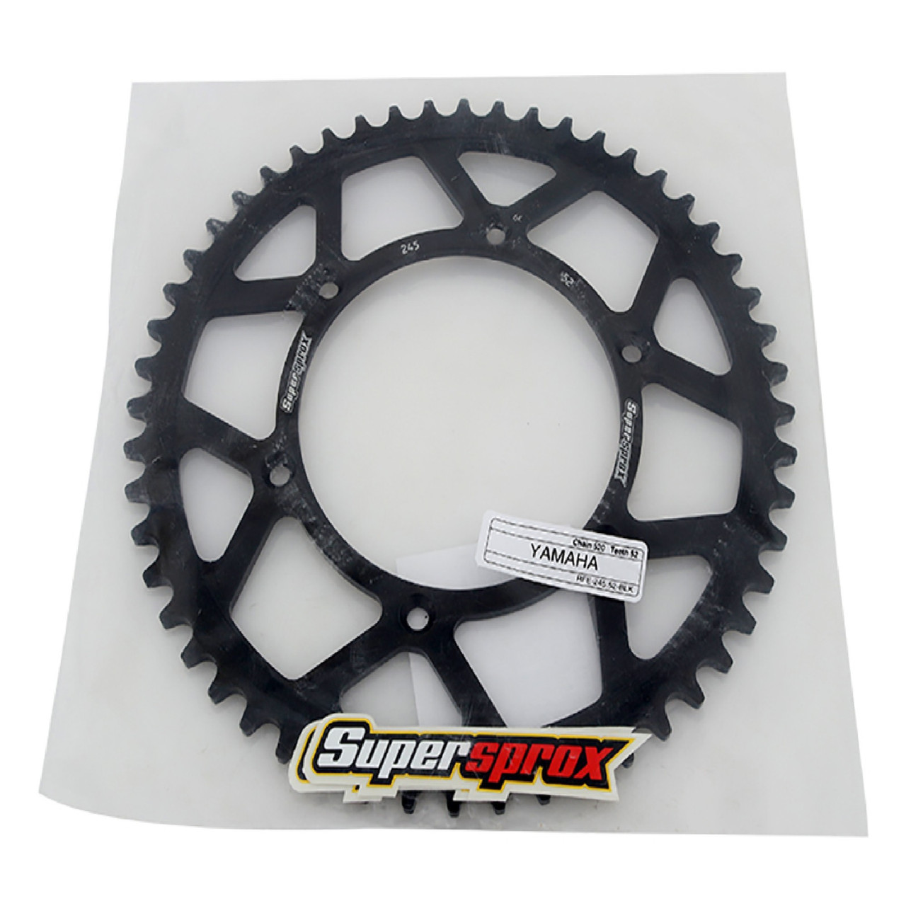 Supersprox Rear Steel Sprocket Black 52T for Yamaha 125 YZ 80-17