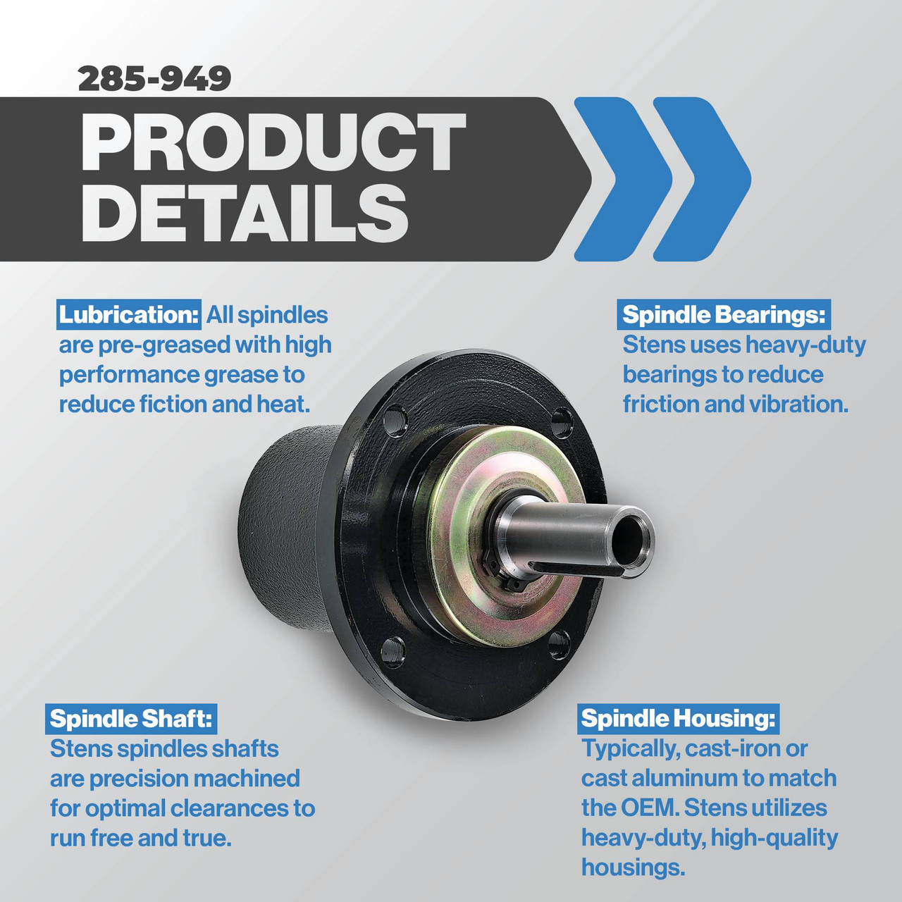 Stens Spindle Assembly for Wright Mfg. Stander ZK, Stander X