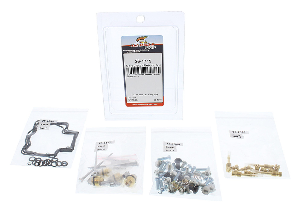All Balls Carburetor Rebuild Kit 26-1719 for Kawasaki ZX 11 Ninja