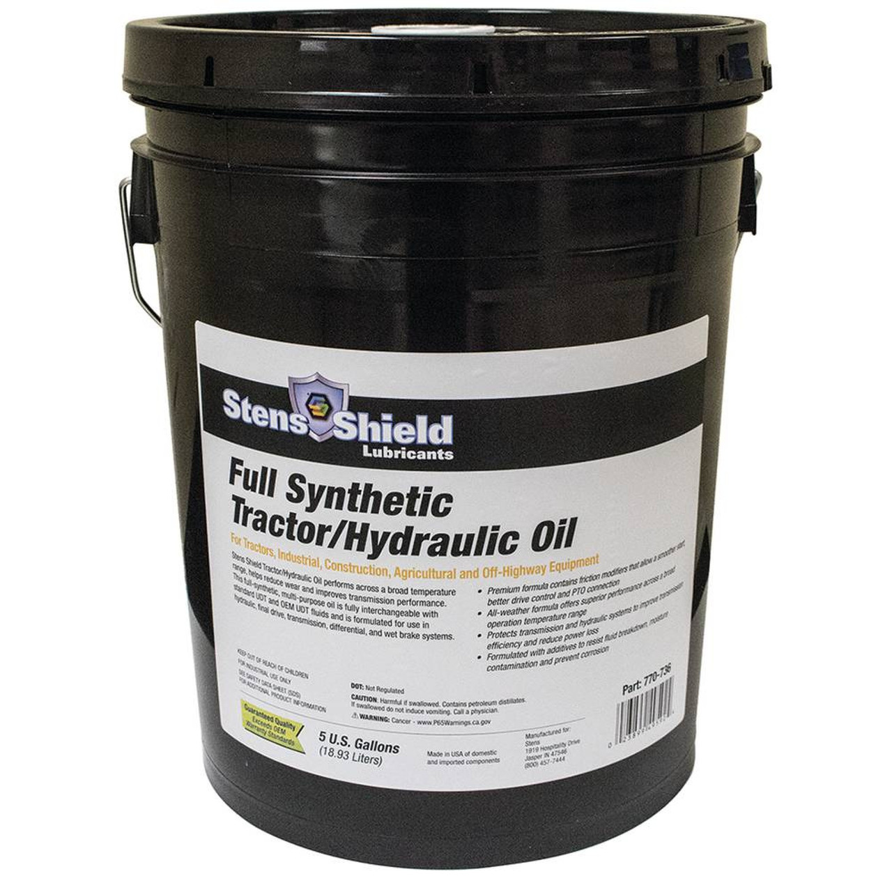 Stens Shield Hydraulic Oil for Fullsynthetic, 5 Gallon pail 770736