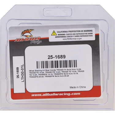 All Balls Wheel Bearing Kit Rear for Honda TRX420 FA Solid Axle 2014-2017, 25-1689