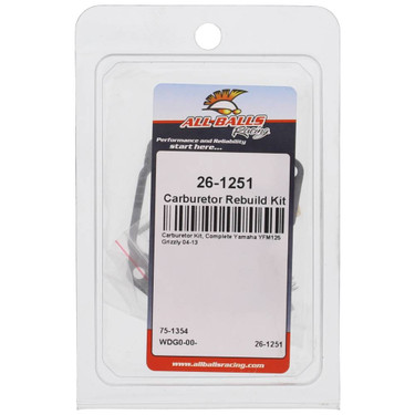 All Balls Carburetor Rebuild Kit 26-1251 for Yamaha YFM125 Grizzly 2004-2013