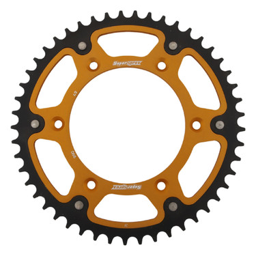 Supersprox - Steel & Aluminum Gold Stealth sprocket, 49T, Chain Size 520, RST-990-49-GLD