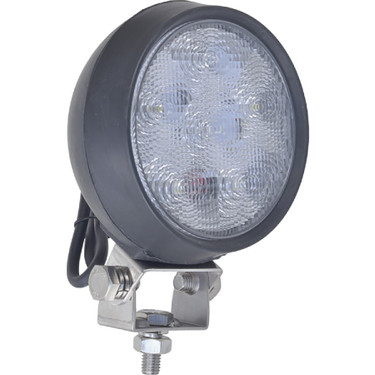 J&N Work Light, 12/24V, LED, 1,350 Lumens, White, PAR36 (4.5"), Flood, Black Rubber Housing