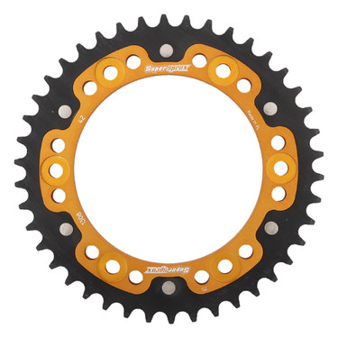 Supersprox - Steel & Aluminum Gold Stealth sprocket, 42T, Chain Size 520, RST-1308-42-GLD