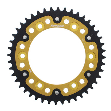 Supersprox - Steel & Aluminum Gold Stealth sprocket, 44T, Chain Size 520, RST-1308-44-GLD