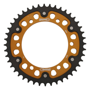 Supersprox - Steel & Aluminum Gold Stealth sprocket, 44T, Chain Size 530, RST-859-44-GLD