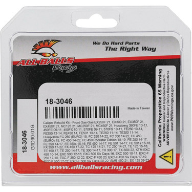 All Balls Caliper Rebuild Kit - Front Husaberg 390FE 2010-2011, 450FE 2009-2011, 18-3046