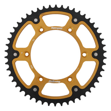 Supersprox - Steel & Aluminum Gold Stealth sprocket, 50T, Chain Size 520, RST-808-50-GLD