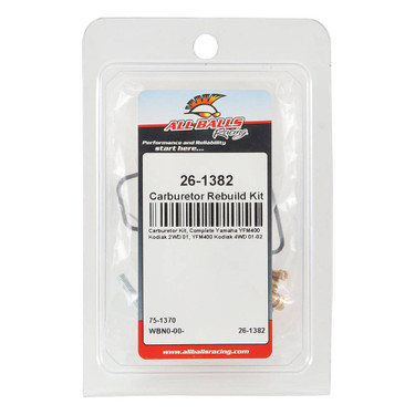 All Balls Carburetor Rebuild Kit 26-1382 for Yamaha YFM400 Kodiak 2WD 2001