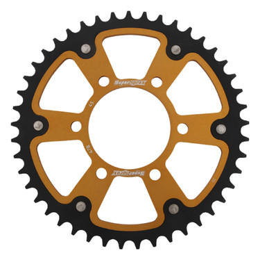 Supersprox - Steel & Aluminum Gold Stealth sprocket, 45T, Chain Size 520, RST-478-45-GLD