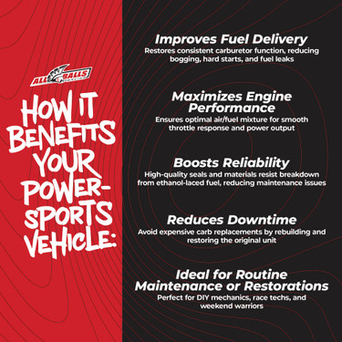 All Balls Carburetor Rebuild Kit 26-1312 for Yamaha TTR125 Drum Brake 2000-2003