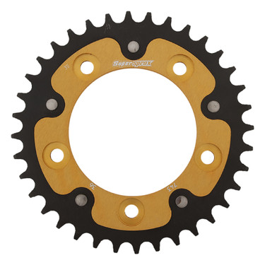 Supersprox - Steel & Aluminum Gold Stealth sprocket, 36T, Chain Size 520, RST-743-36-GLD