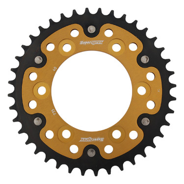 Supersprox - Steel & Aluminum Gold Stealth sprocket, 40T, Chain Size 520, RST-735-40-GLD