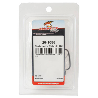 All Balls Carburetor Rebuild Kit 26-1086 for Suzuki LT-F500F 98 99 00 01 02