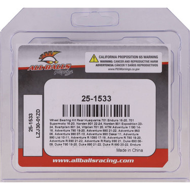 All Balls Rear Wheel Bearing Kit 25-1533 for Husqvarna 701 Enduro 2016-2018