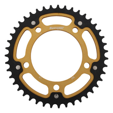 Supersprox - Steel & Aluminum Gold Stealth sprocket, 43T, Chain Size 530, RST-302-43-GLD